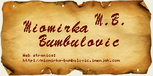 Miomirka Bumbulović vizit kartica
